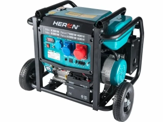 Elektrocentrála rámová benzínová 3F, 8,2kW/7,5kW, podvozok, elektrický štart, HERON 8896147